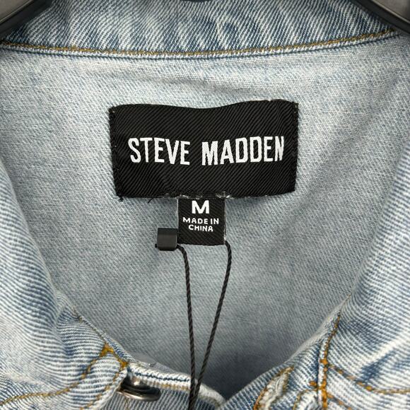 NEW Steve Madden Denim Romper Size Medium Light Blue Cotton Calliope Jean Outfit - Picture 13 of 15